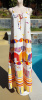 Vintage 70s Umbrella Birds Beach Scene Terrycloth Sleeveless Maxi Dress Cover-Up size Small