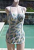 SOLD - Vintage 50s Catalina Masterpiece Feather print Swimsuit Bathing Suit sz 12/34