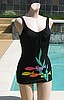 Vintage 80s DeWeese 'Little Fishes" One Piece Swimsuit Bathing Suit B32