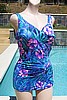 Vintage 70s Maxine of Hollywood Floral Swimsuit Bathing Suit B34-38