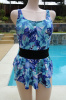 Vintage 80s Mainstream Floral and Animal Print Skirted Swimsuit size 10
