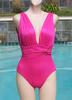 Vintage 80s E Stewart Schiaparelli Shocking Pink Swimsuit Bathing Suit  B up to 40