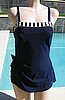 Vintage 70s Roxanne Sailor Girl Navy Swimsuit sz 14/36B