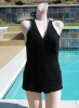 Vintage 30s Ladies Jantzen Black Wool Swimsuit 36