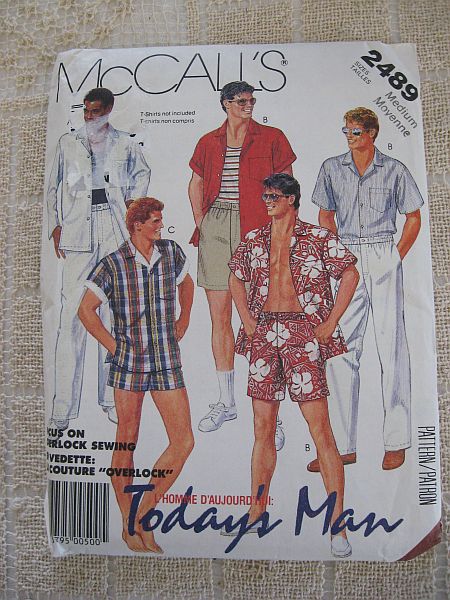 Vintage 80s Mens Swimsuit, Shorts, Pants and Shirt Pattern sz M 38-40 UNCUT