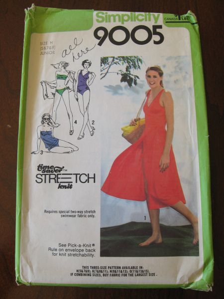 Vintage 70s Juniors Swimsuits Bikini and Front Wrap Skirt Pattern sz 5 7 9 UNCUT
