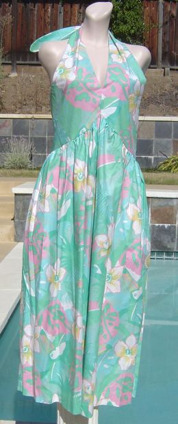 Vintage 70s Toucan Print Sun Dress L
