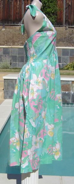 Vintage 70s Toucan Print Sun Dress L