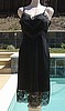 Vintage 50's Van Raalte Black Lace Full Slip 34