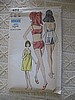 Vintage 60's Vogue 6212 Two Piece Bathing Suit, Hat and Beachdress Pattern sz 12 B 32 UNCUT