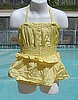 Vintage 50's Yellow Acetate Skirted Swimsuit ~ Two for twins!