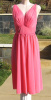 Vintage 50s Coral Pink Vanity Fair Grecian Romantic Nightgown Negligee sz 32