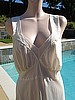 Vintage 40s Rhythm Lingerie White Satin Nightgown 36