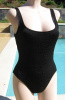 Vintage 90s Jantzen Black Cubist Motif Swimsuit Bathing Suit size 10