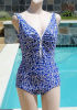 SOLD - Vintage late 60s SANDCASTLE Blue & White Starfish Swimsuit Bathing Suit M