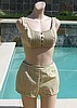 SOLD - Vintage 60s Beach Party Plaid Two Piece Swimsuit Bathing Suit B 34-36