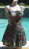 Vintage 50s GaBar Floral Skirted Swimsuit sz 16 B34-38