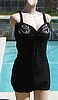 Vintage 40's Gordon Mackay Black Rhinestone Soutache Trim Swimsuit B38-40