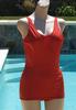 Vintage 70s Speedo Orange Nylon Swimsuit 36
