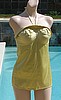 Vintage 40's Yellow Stretch Satin Swimsuit Bathing Suit B34